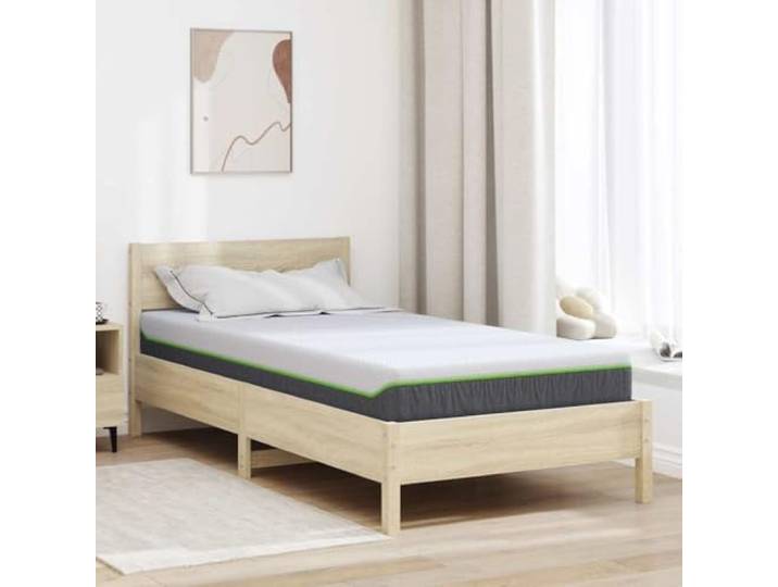 Matratze Mittelweich 90 x 200 cm Weiß und Grau Taschenfederkern,7-Zonen-Design,Gel-Memory-Schaum,einzeln verpackte Federn,mittelweicher Härtegrad,Weiß und Grau