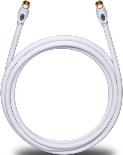 Oehlbach Antennen, SAT Anschlusskabel [1x F-Stecker - 1x F-Stecker] 7.50m 120 dB vergoldete Steckkontakte Weiß Transmission Plus S