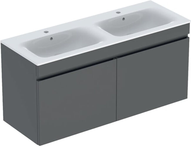 Geberit Ensemble double vasque Renova Plan 130x62,2x48cm, blanc (501918JK1)