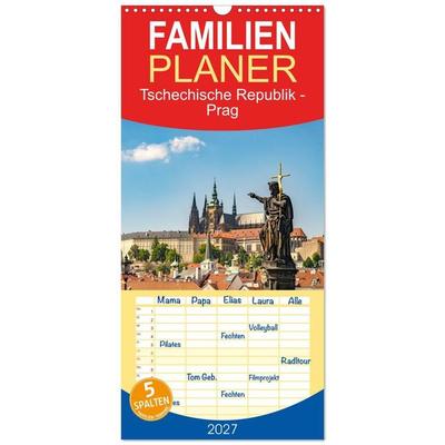 Familienplaner 2027 - Tschechische Republik - Prag mit 5 Spalten (Wandkalender, 21 x 45 cm) CALVENDO