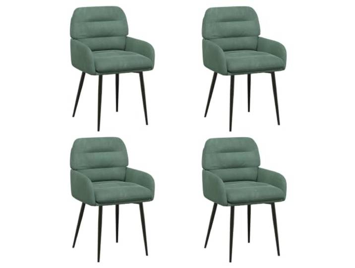 KUTYWEXFM 4er Set Esszimmerstühle Samt Polsterstuhl Metall Meergrün Modernes 4er Set Küchenstühle mit Armlehne und weichem Samtbezug für Esszimmer, Wohnzimmer oder Büro.
