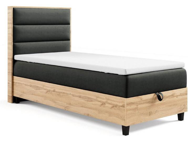 Best for Home Boxspringbett Trinity K-1 Einzelbett mit Bettkasten, Bett mit Komfort Topper T-5cm (70x200 80x200 90x200 100x200 cm), Verschiedene Liefermöglichkeiten, TOP Preis-Leistungs-Verhältnis