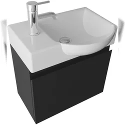 Alpenberger Waschtisch mit Unterschrank | Badmöbel Set mit Waschbecken | Badunterschrank Soft-Close Funktion Vormontiert | Gäste-WC Badezimmer Set