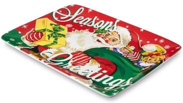 Certified International "Certifed International Santa's Retro Christmas Rectangular Platter 16"" x 12"" - 16 L x 12 W x 1.25 H"