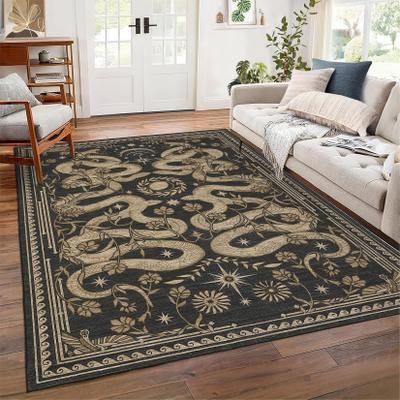 Garvee Animal Print Gothic Washable Area Rug