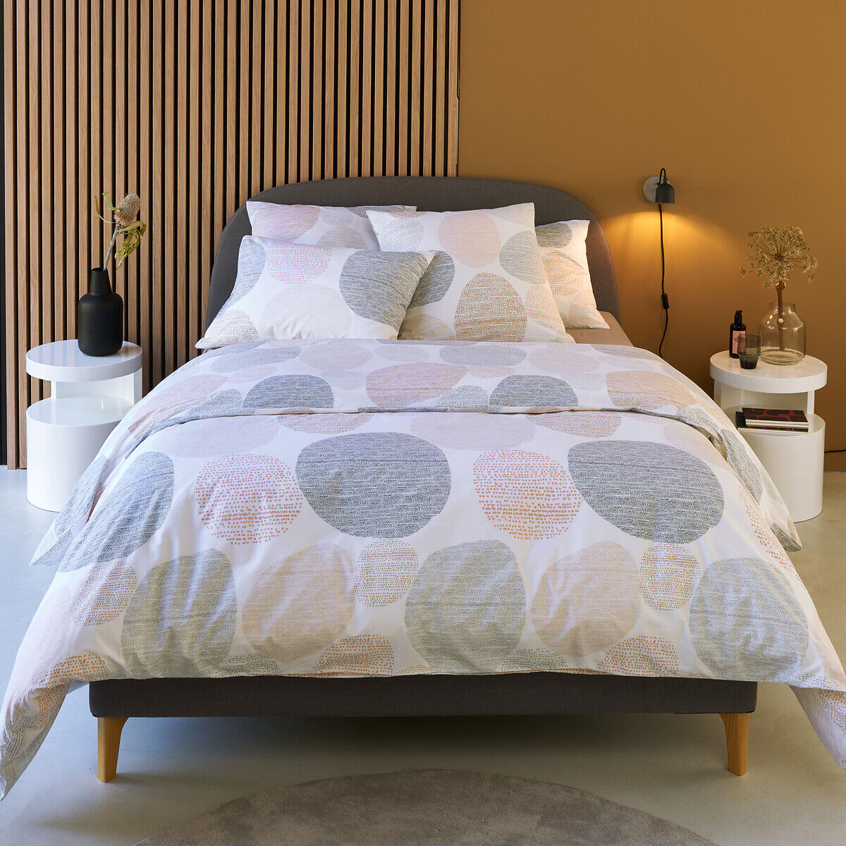 LA REDOUTE INTERIEURS Housse de couette coton, Galet