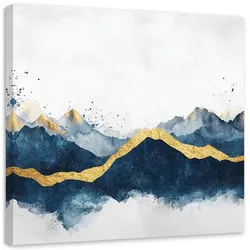 LEINWANDBILD Abstraktes Goldblau Modern 50x50cm