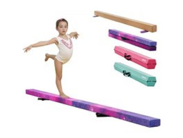 VEVOR Schwebebalken Gymnastik Kinder klappbar 2,38 m,136,1 kg belastbarer Gymnastikbalken mit rutschfesten Unterseiten, Balance Balken Balancierbalken mit Tragetasche für Fitnessstudio, Galaxy
