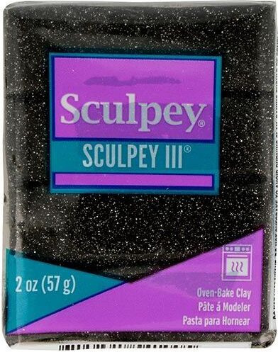 Artemio Sculpey polymeerklei, 57 gram - zwarte glitter