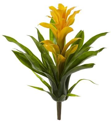 Nearly Natural "15"" Bromeliad Artificial Flower (Set of 4)"