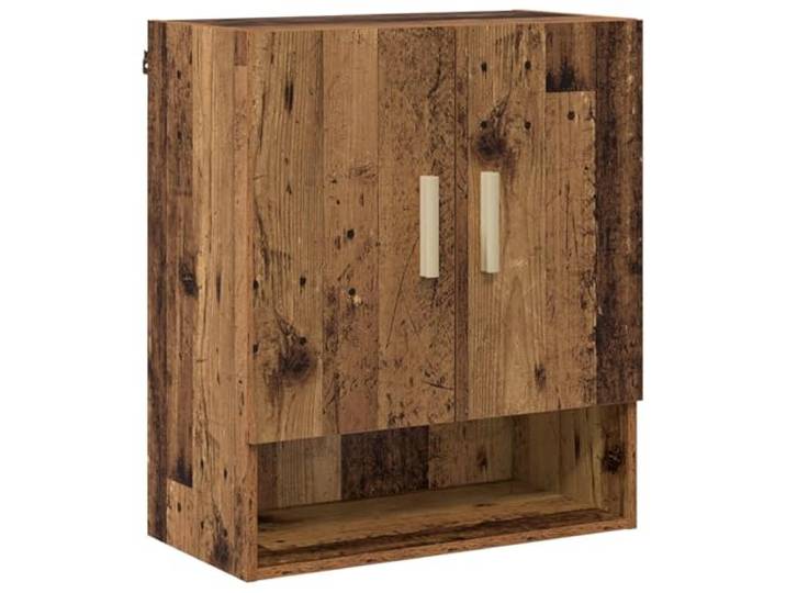 KLGBNCVE Wandschrank 60 x 31 x 70 cm Holzwerkstoff Altholz Wandmontage, schlankes Design, Tür mit Scharnieren, viele Fächer, pflegeleicht, Innenbereich, Wohnzimmer, Altholz