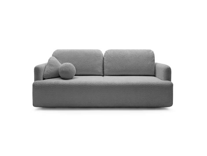 Dreisitziges ausklappbares Sofa Lambina mit Stauraum, graues