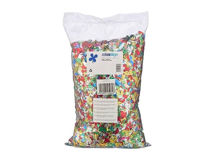 Relaxdays Confettis métalliques\, Paquet XXL\, 1 kg\, Paillettes pour Anniversaire\, fête\, Noël\, déco de Table\, colorés