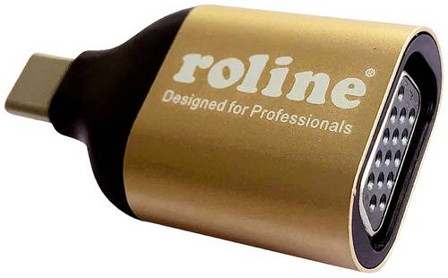 Roline 12.03.3233 USB-C / VGA Adapter Schwarz, Gold