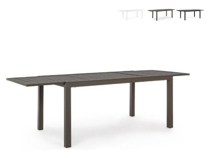 Table de jardin extensible en aluminium 90 x 160–240 Hilde YES - Marron