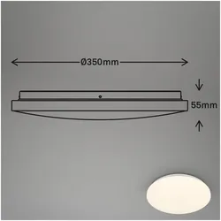 Briloner, Deckenleuchte, LED Deckenleuchte,Microwellensensor,Weiss, LED / 24W, IP54 (1880 lm)