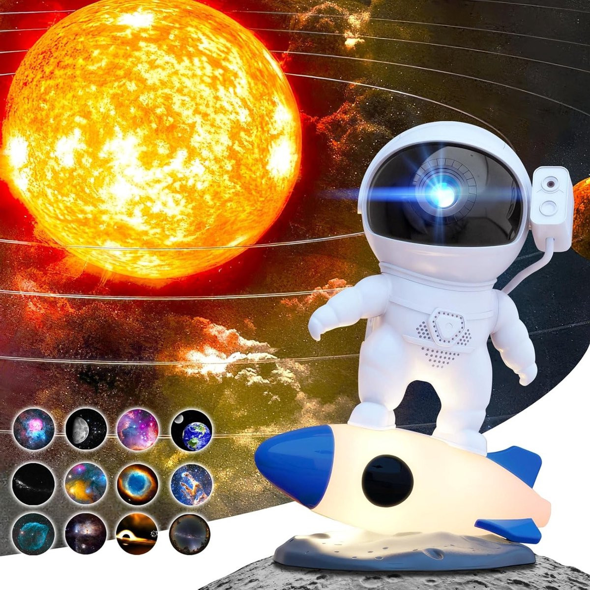 HD Astronaut Planetarium Projector met vervangbare film en timer voor een magische sterrenhemel in de slaapkamer