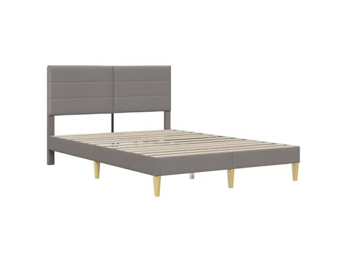 KTHLBRH Bettgestell Stoff 120 x 200 cm Taupe Rechteckiger Sockel, Kopfteil inklusive, moderner Rahmen, einfach zu montieren