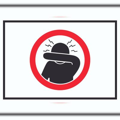 HB-Druck Husten und Niesetikette beachten Symbol Schild A6 Rückseite selbstklebend