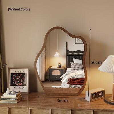 Fusion Finds Vintage Full Length Floor Mirror With Gold Cloud Frame Standing Full Body Decorative Mirror walnut