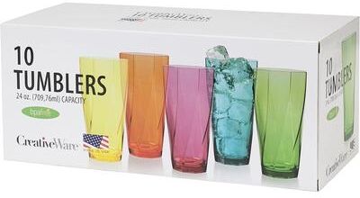 CreativeWare Twist 10 Piece Tumbler Set, 24 Ounce - 24 ounce