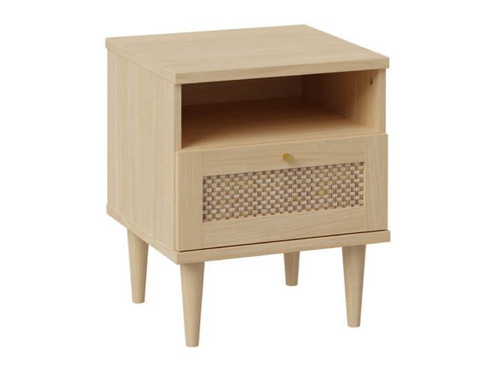Chevet Calasetta chambre à coucher Chene/poly Rattan - Basika