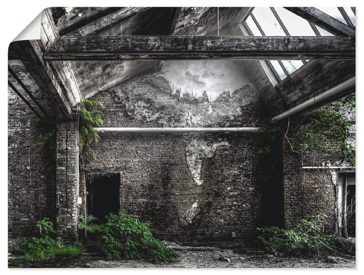Poster ARTLAND Lost Place - alte Fabrik , schwarz (farbe bild(er): schwarz), B:40cm H:30cm, Bilder, Poster, ohne Rahmen