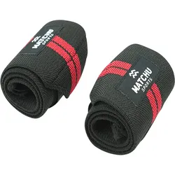 Matchu Sports Wrist Wraps - Schwarz/Rot - 40 cm - 8 cm - Elastisch