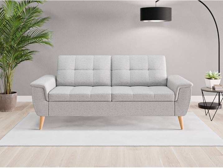 Einzelsofa Rio - Grau (Lichtgrau) - Feiner Strukturstoff
