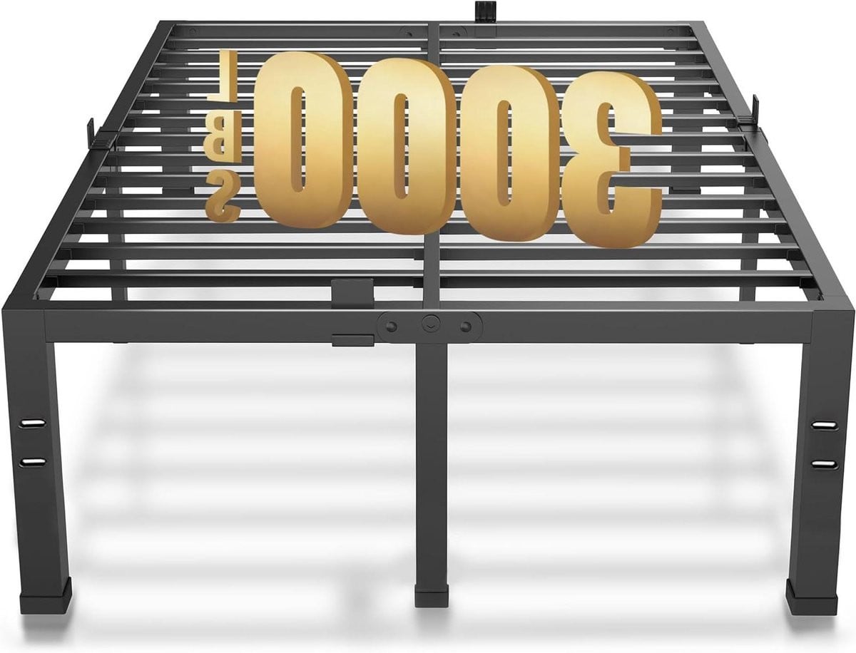 Zwart metalen Queen bedframe platform bed 160x200 cm