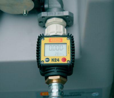 Digitaler Durchflusszähler K24 für mobile Tankstellen CEMO DT-Mobil Easy 200 l, Durchflussmenge 40 l/min, Kunststoff, schwarz-gelb