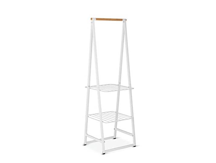 Brabantia - Portant pour Vêtements Linn - Indépendant - Deux Étagères Réglables en Hauteur - Utilisez Comme Séchoir - Multifonctionnel - Gain D'espace - Stable et Robuste - Small - White