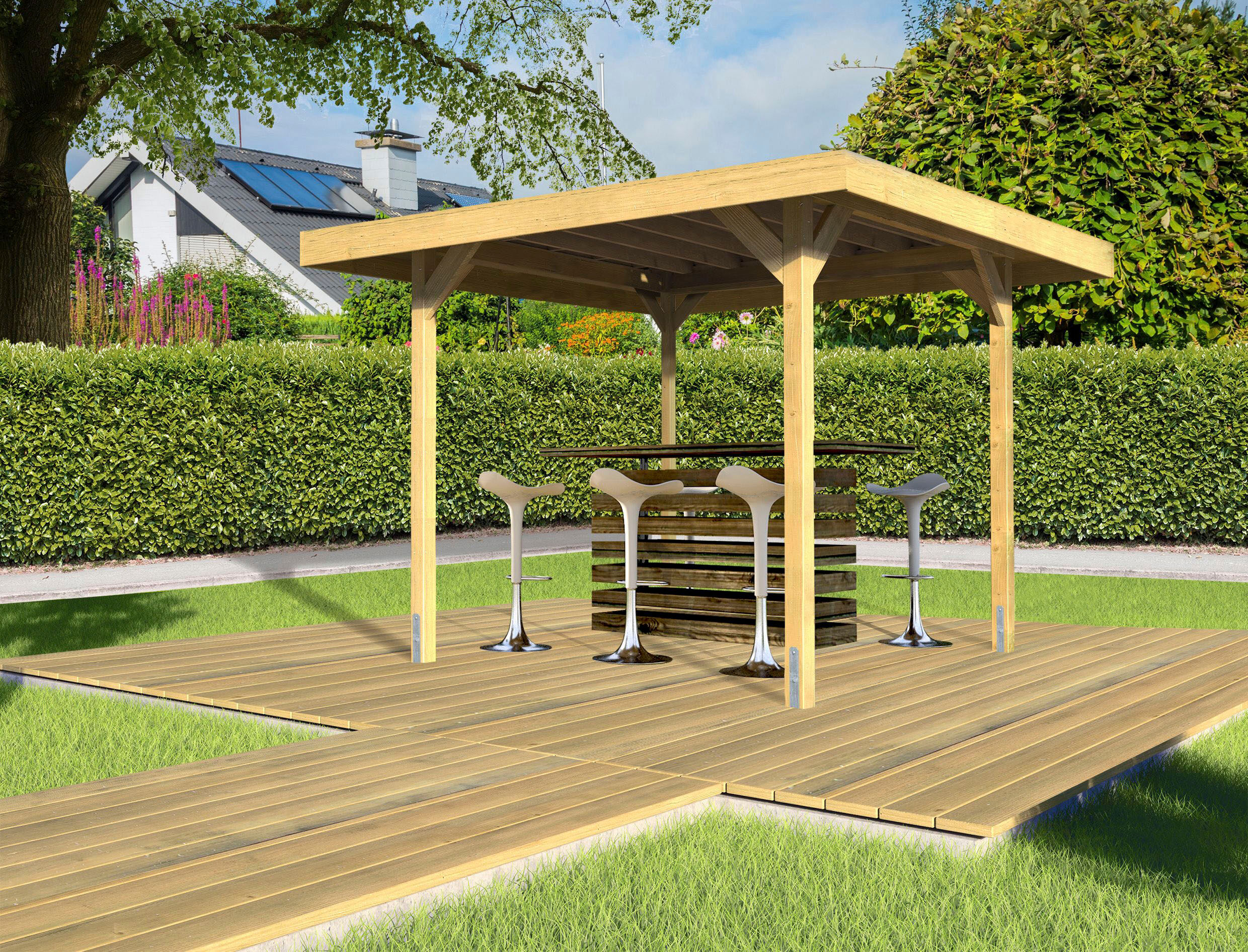 Pavillon WEKA "Gartenlaube 657 Gr.1", braun, B/H/T: 230cm, Pavillons, Pavillon