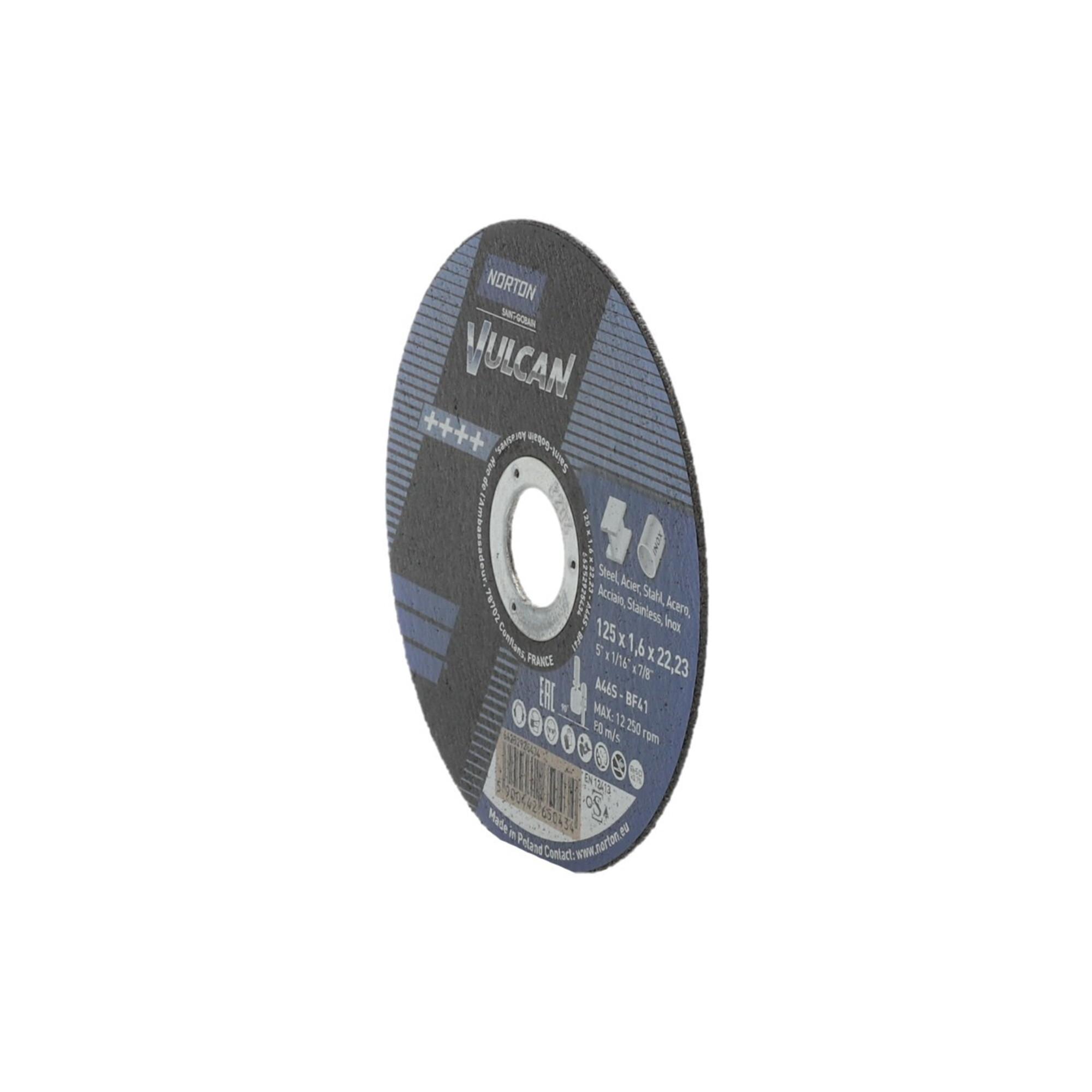 Norton VULCAN-Metall-Inox Trennscheibe, gerade ultradünn 125x1.6x22.23 ; Saint-Gobain (66252925434)