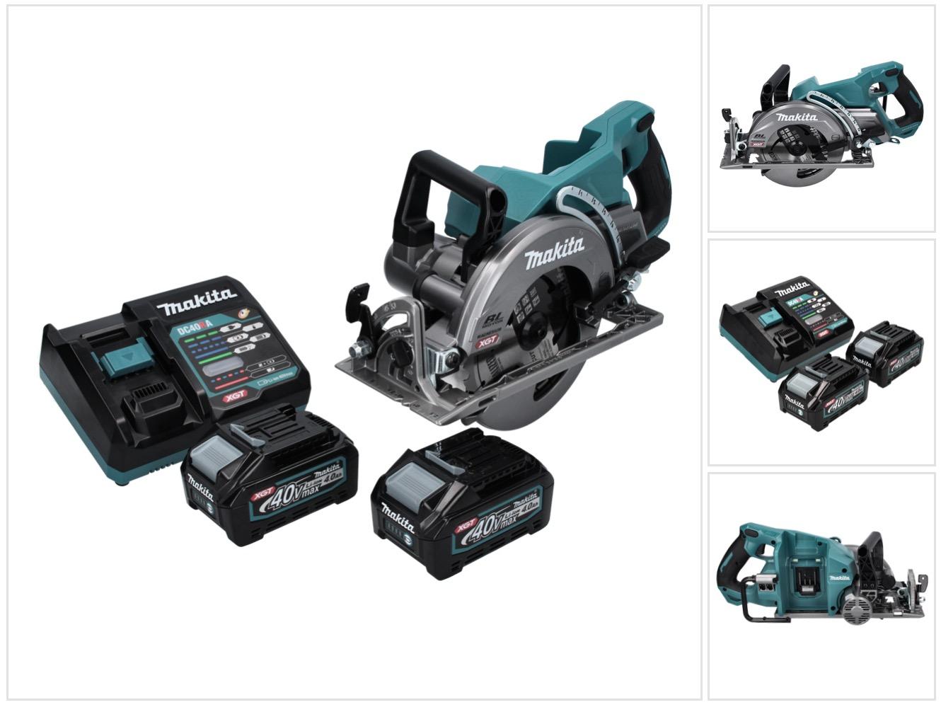 Makita RS 001 GM2 Akku Handkreissäge 40 V max. 185 mm Brushless + 2x Akku 4,0 Ah + Ladegerät