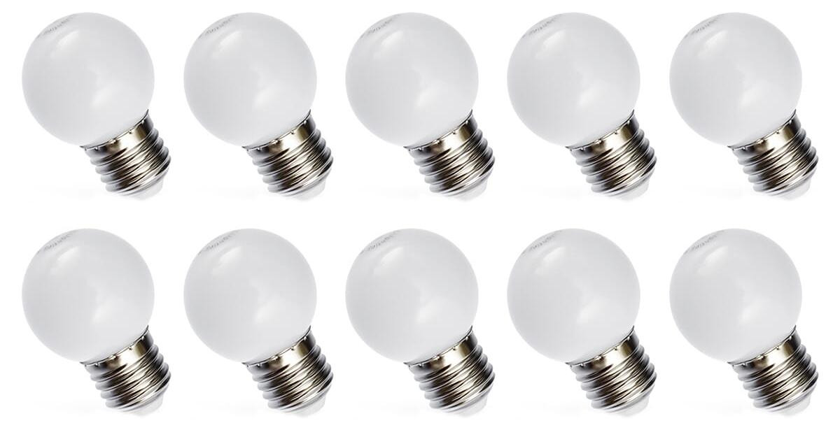 Spectrum E27 LED-lamp P45, 1W, 55lm, 6000K, daglichtwit, 10 stuks