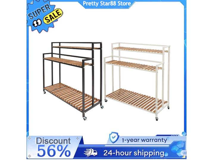 Étagère pour plantes à 3 niveaux, support mobile pour fleurs, résistant aux rayures, pour balcons, jardins, loisirs, zones de réception, salons de fleurs
