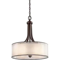 Elstead Lighting, Pendelleuchte, Lacey Hängeleuchte E27 4-fach Mission Bronze helle Umbra, Erd-Farbe, metallisch gefrostet (E27)