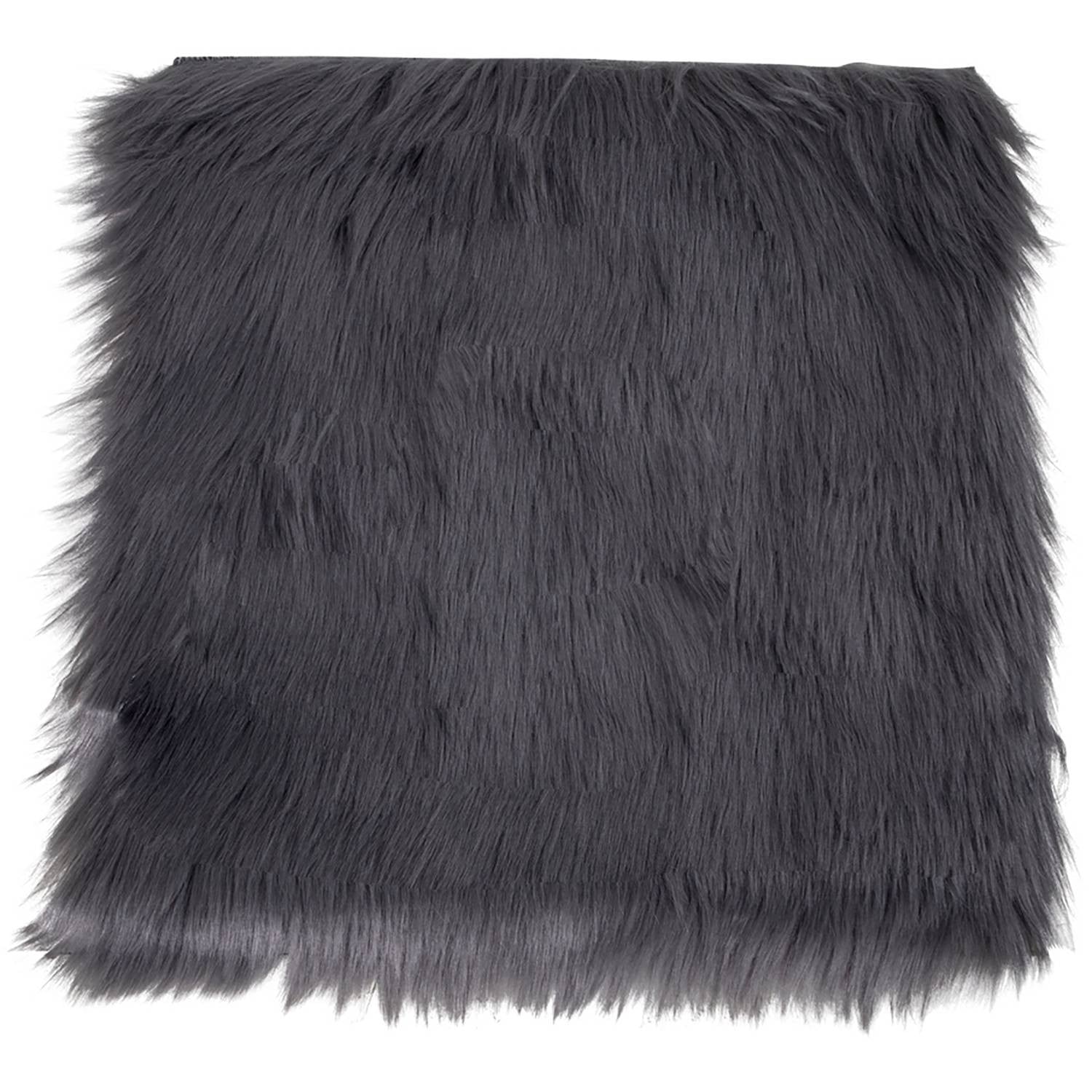 home24 Zitkussen Lambskin Artificial II grijs, 40 x 40 cm, geweven stof