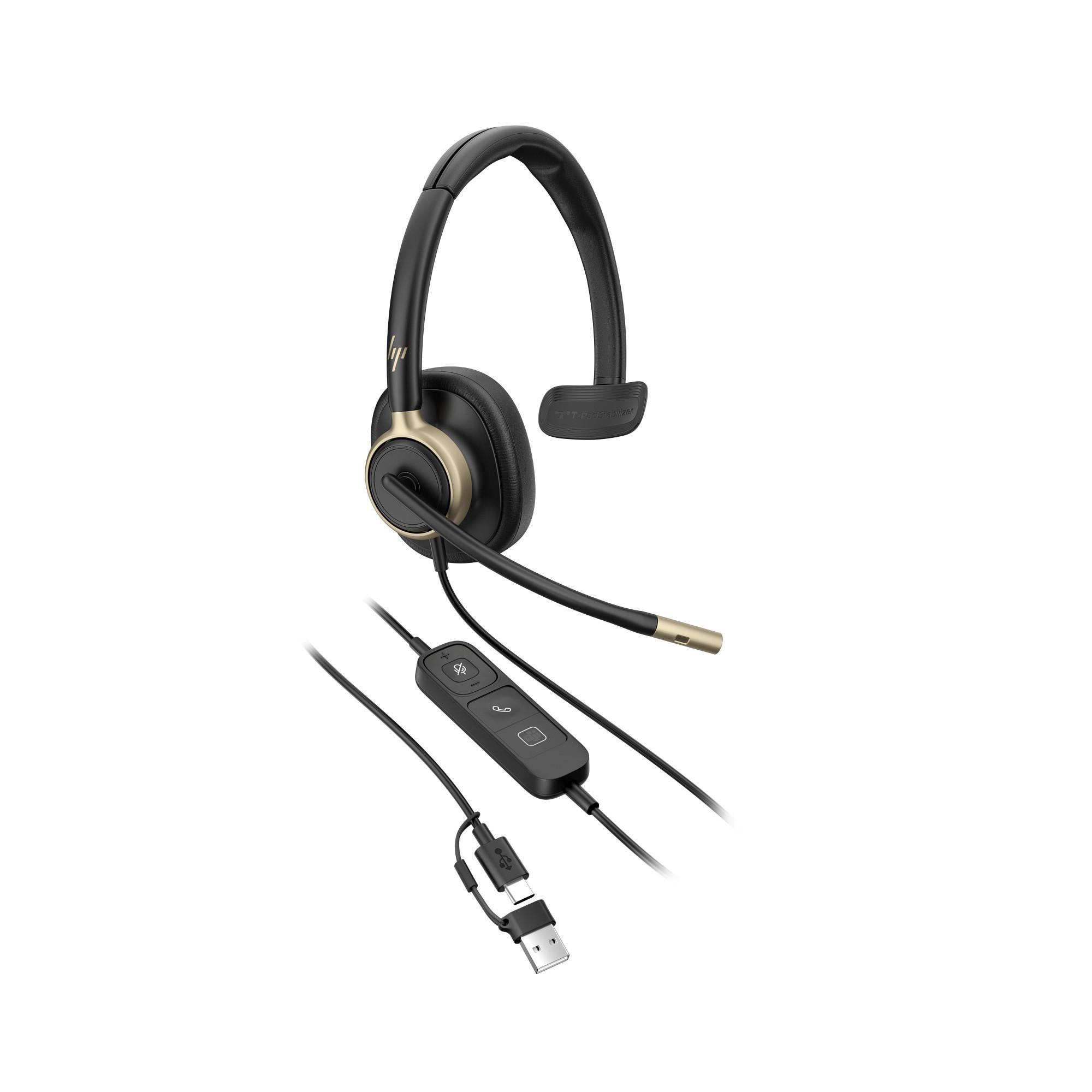 HP | Poly Mission 815 Mono-Headset USB-C/A, kabelgebunden, KI-Geräuschunterdrückung, ANC, inkl. Etui (Kommerzielles Produkt) C01F8AA#AC3