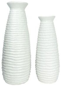 Aria Home White Ceramic Cylinder Vase Set Modern Minimal Decor
