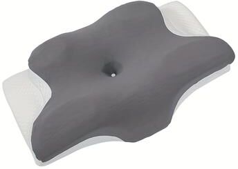 Uplifted Trends Memory Cotton Butterfly Shaped Cervical Pillow For Neck Support Slow Rebound dark Gray