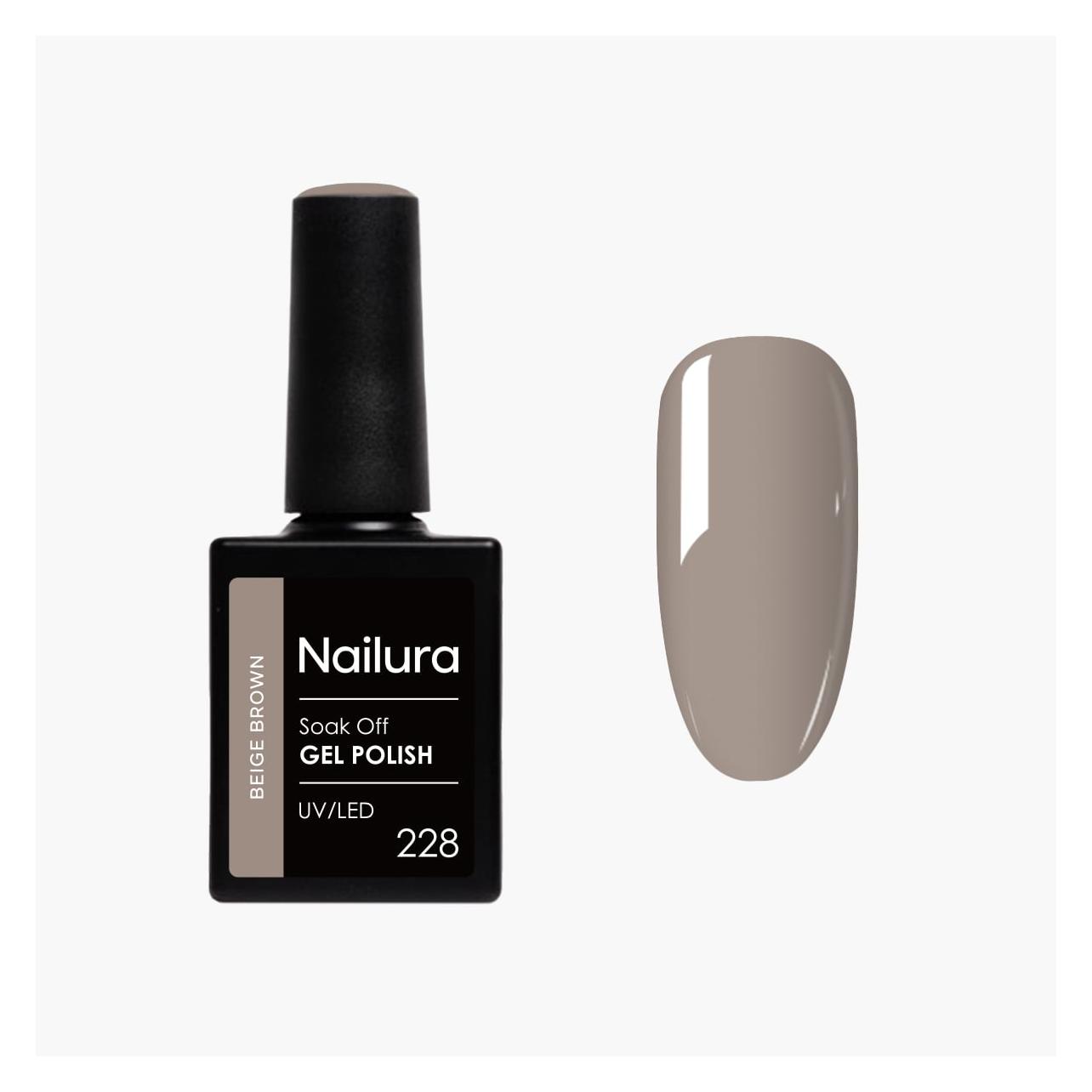 Nailura - Gel Polish 228 - Beige Brown - 10 ml (Beige Brown, Gel-Effekt Nagellack) (70247)
