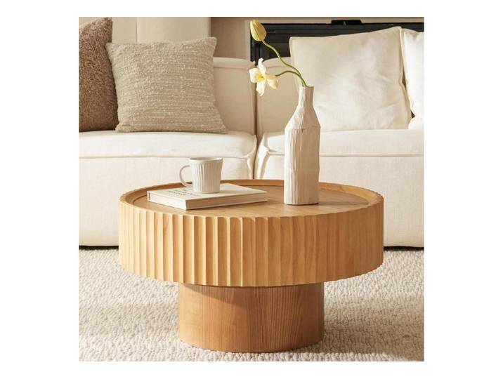 LuxusKollektion Couchtisch Couchtisch Rund Pilz Design Holz (1-St)