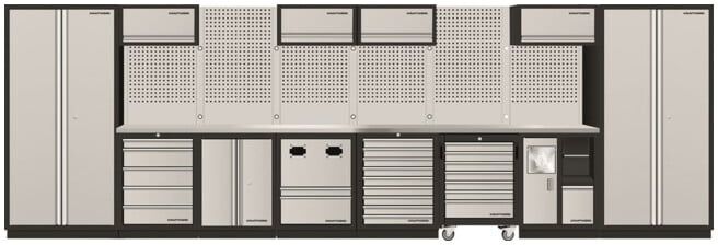 Mobilio Kraftwerk 3964QIX 8er combi, 2x armoire haute, chariot d'atelier, meuble bas (3964QIX)