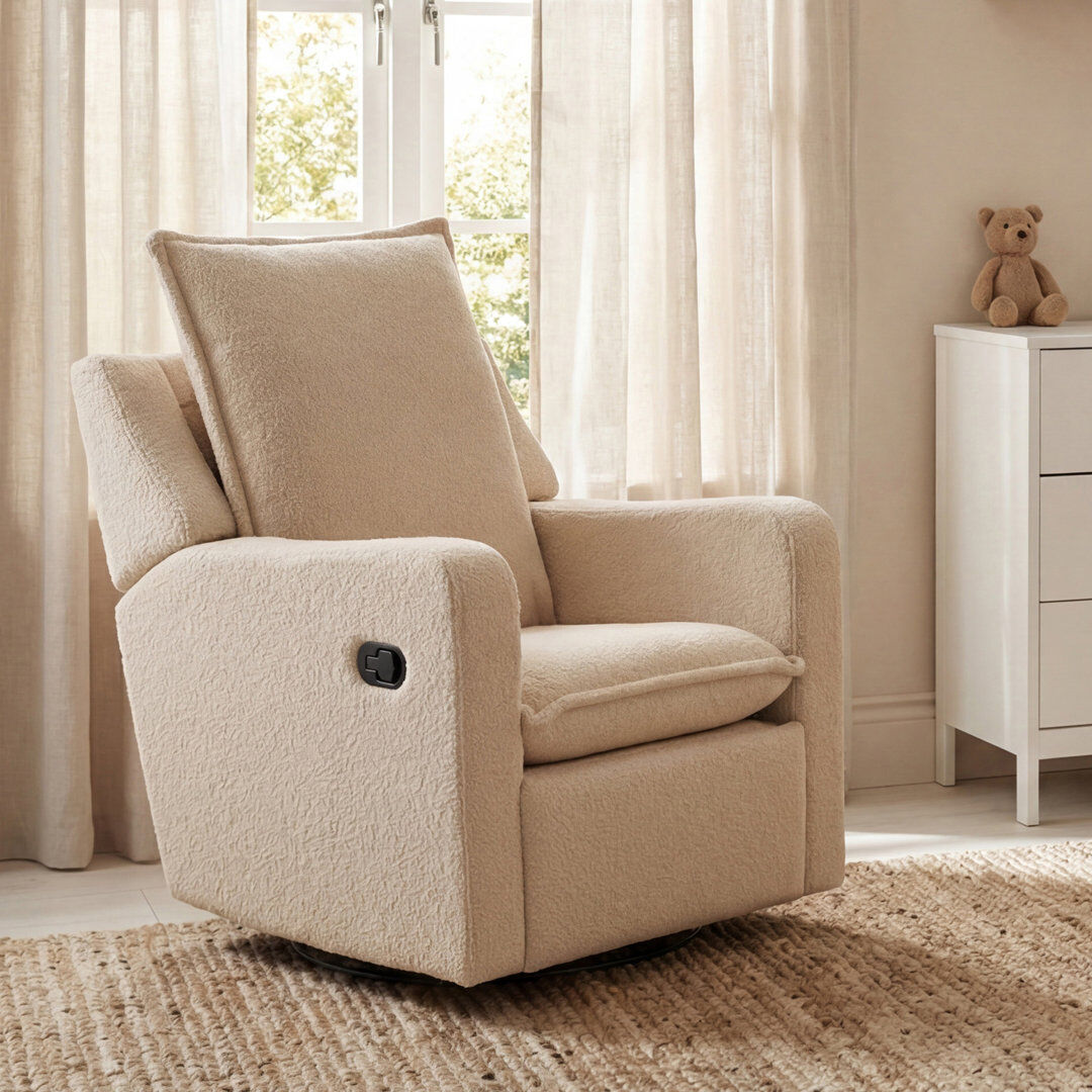 LPD NESTLER NURSING CHAIR Swivel Rocking Glider OAT TED 103.5cm H X 73.5cm W X 93.5cm D