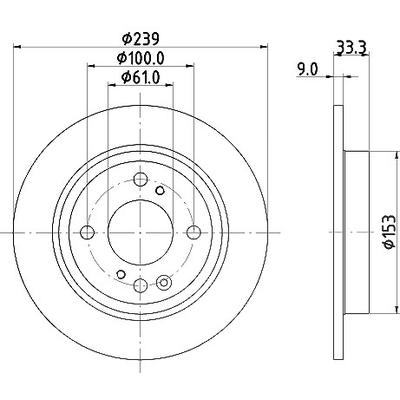 Hella 1x Bremsscheibe [Hersteller-Nr. 8DD355134-681] für Honda