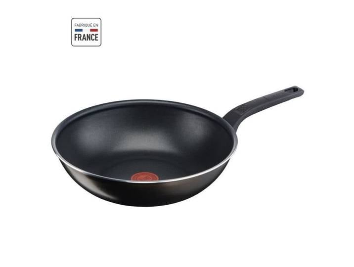 Wok 28 cm noir en aluminium antiadhésif