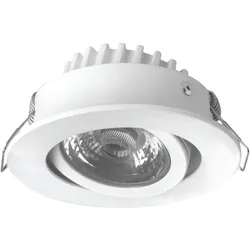 Megaman, Einbauleuchte, LED-Einbaustr. Rico 6,5W MM76734 500lm 350mA dim 2800-1800K DA68 IP44 ws (Aluminium, Kunststoff strukturiert)