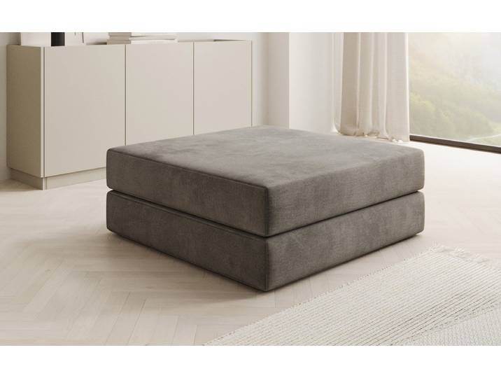 Beistellhocker Lazy in Samt - Bordeaux - Samt - Luxusbetten24